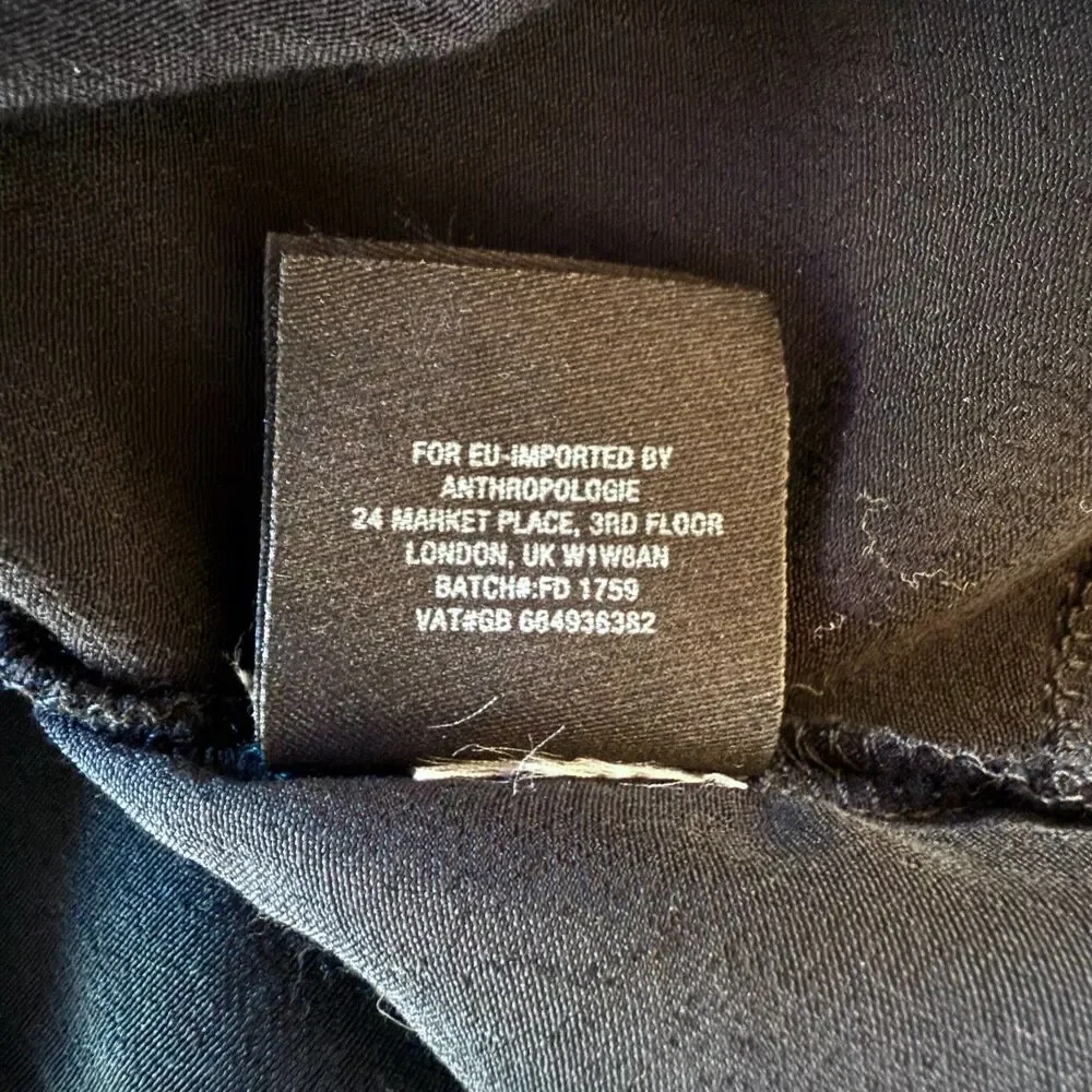 NWT Anthropologie Elevenses Lace-Trimmed Romper 3/4 Sleeves V-Neck in Black Sz M - Picture 10 of 15